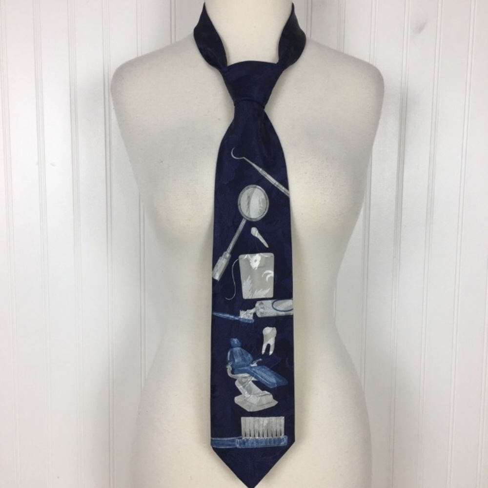 Offer??  Dentist by A Rogers men’s tie blue convention perfect Father’s Day gift